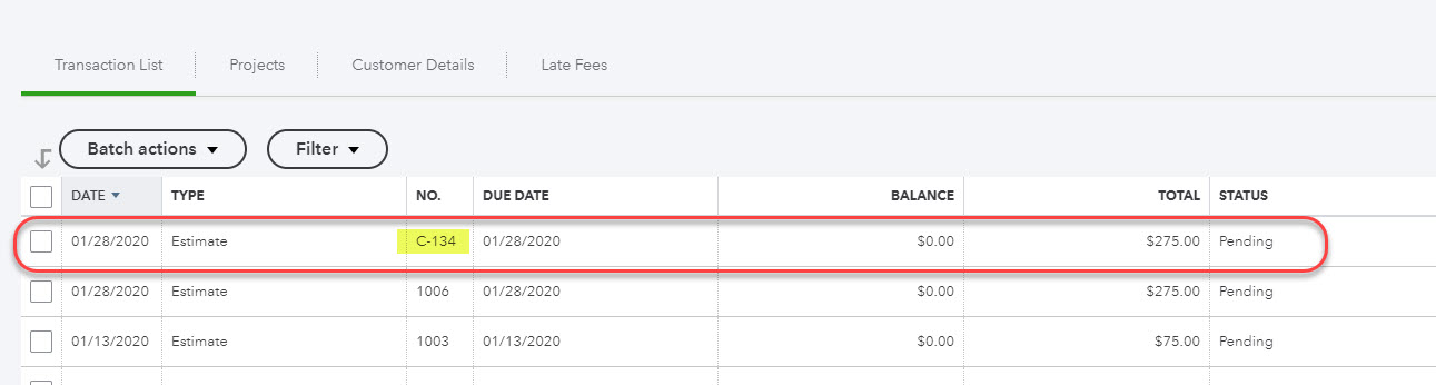 QuickBooks Online: We want Estimate Number for Crik-IT orders sent to ...