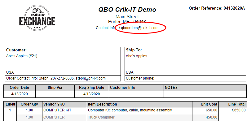 How Do I Change The Email That Shows On The Crik IT Order Form Crik 